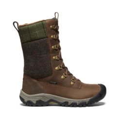 Keen Women's Greta Tall Waterproof Boot | Dark Earth/Green Plaid