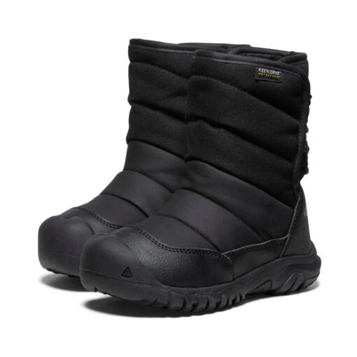 Keen Little Kids' Puffrider Waterproof Winter Boot | Black/Steel Grey - Image 2