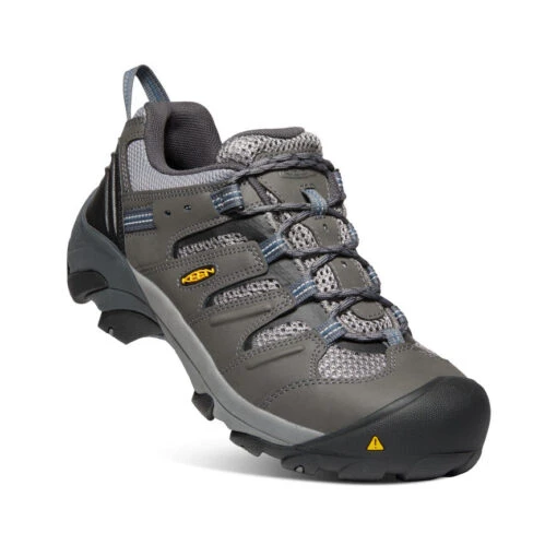 Keen Men's Lansing Low (Steel Toe) | Magnet/Majolica Blue - Image 3