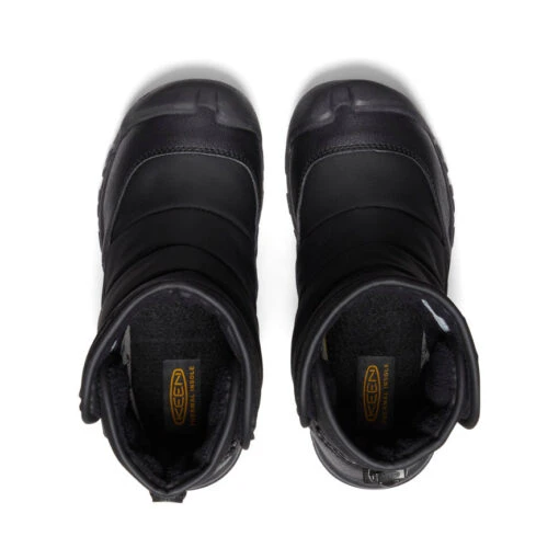 Keen Big Kids' Puffrider Waterproof Winter Boot | Black/Steel Grey - Image 4