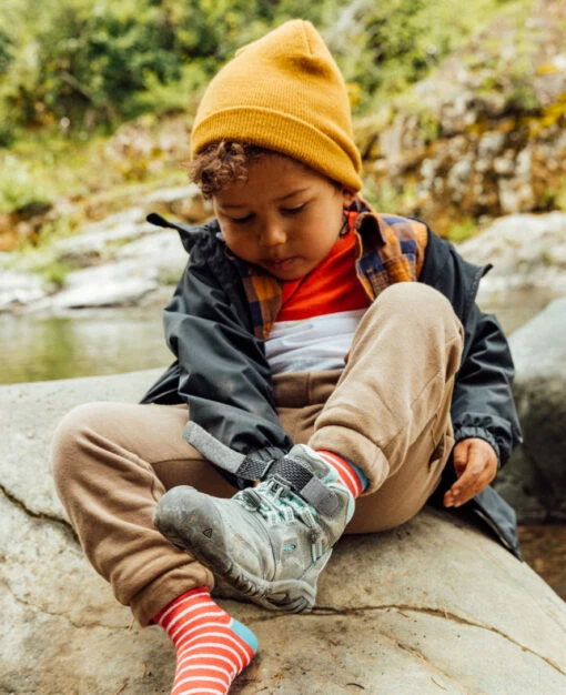Keen Little Kids' Ridge Flex Waterproof Boot | Dark Olive/Dusky Citron - Image 6