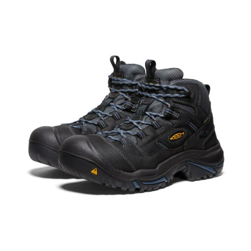 Keen Men's Braddock Waterproof Mid (Soft Toe) | Raven/Estate Blue - Image 2